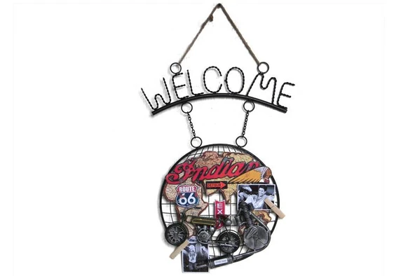 Dekoratif Metal Kapı Welcome Motosiklet Dekorlu Hediyelik ürün görseli