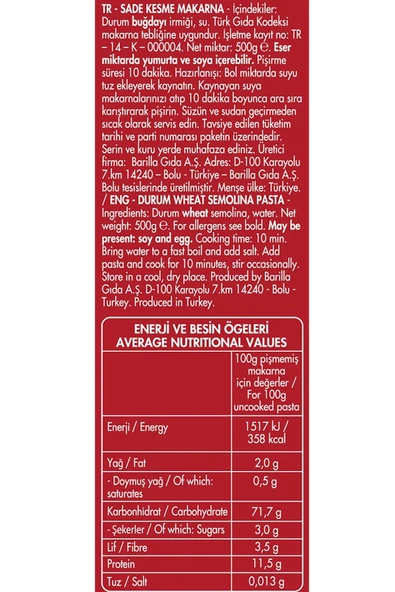 Filiz Boncuk Makarna 500 gr X 20 Adet - Resim 2