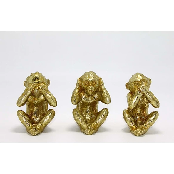 Polyester 3 Maymun Dekoratif Hediyelik ürün görseli 1