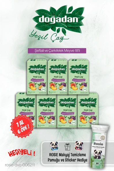 Doğadan Yeşil Çay 7 AL 6 ÖDE Şeftali ve Çarkıfelek 18'li ve Rosie ürün görseli