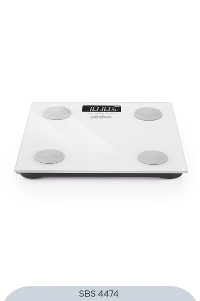 Sinbo SBS-4474 26x26 CM Bluetooth Dijital Yağ Su Kas Vücut Kitle Endeksi Kilo Ölçer Tartı Baskül - 4