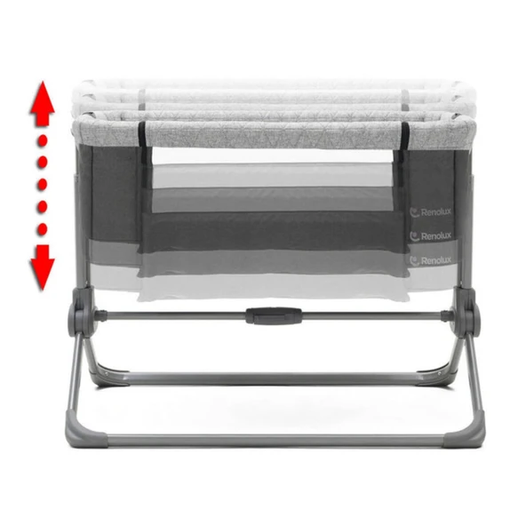 Renolux Cododo Sidenest Griffin Anne Yanı Yatak Beşik  Füme - 5