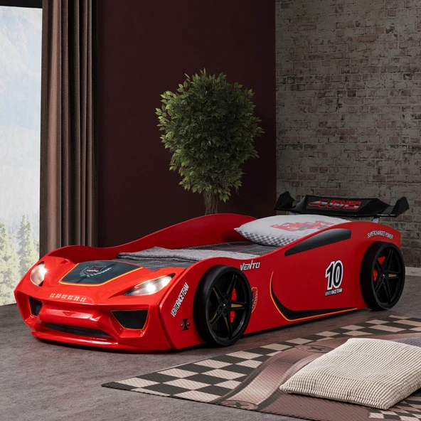 Arabalı Yatak, Vento Cooper Rüzgarlıklı Full Ledli, Kırmızı 1 Adet Comfort Yatak - Resim 2