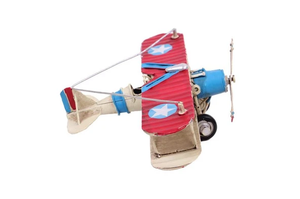 Metal Uçak Çift Kanatlı Biblo Dekoratif Hediyelik - Resim 5