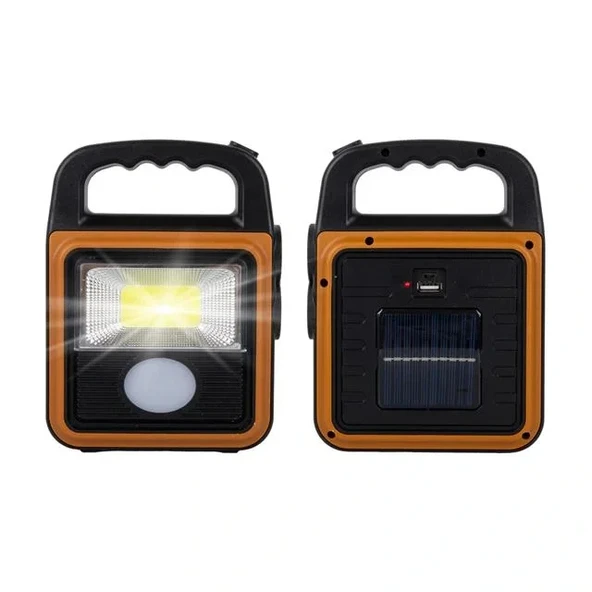 Powermaster Hs-8020c Cob Led Solar 4 Kademeli Şarjlı El Işıldak Feneri - Usb Çıkışlı Powerbank - Resim 2