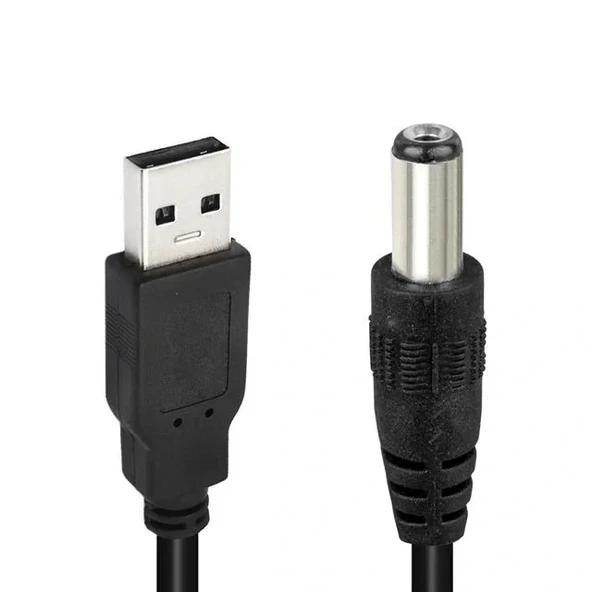 Powermaster Usb Erkek 5.5*2.5 Mm Uçlu Adaptör Jacklı 1 Metre Kablo ürün görseli