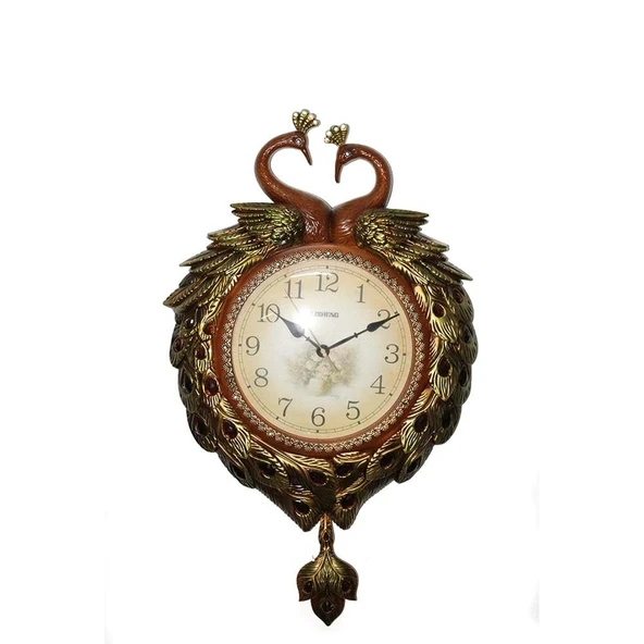 Duvara Asmalı Tavuskuşu Saat Dekoratif Hediyelik ürün görseli