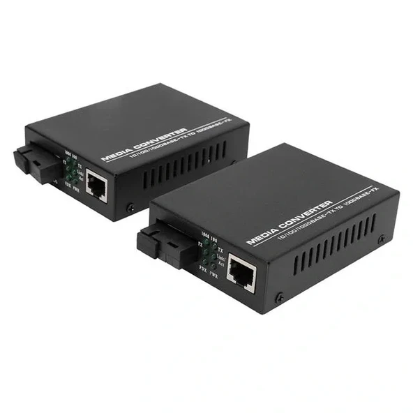 Powermaster Pm-22107 1000 Mbps 3 Km Single Mode Fiber Optik Ethernet Medya Dönüştürücü