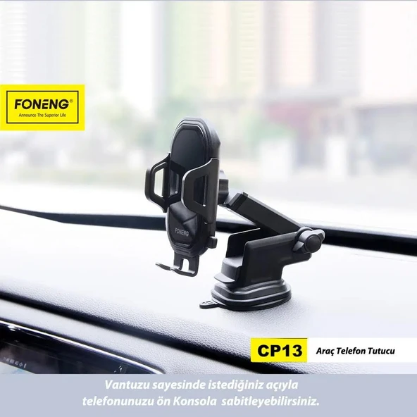 Foneng CP13 360 Ayarlanabilir Vantuzlu Araç içi Telefon Tutucu - 3