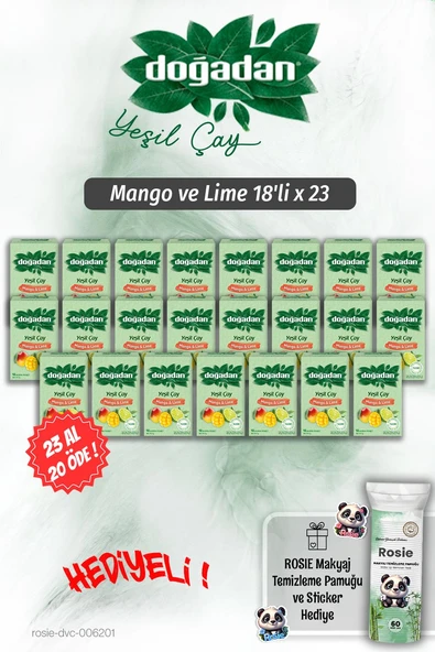 Doğadan 23 AL 20 ÖDE Mango ve Lime 18'li ve Rosie Pamuk Hediyeli ürün görseli