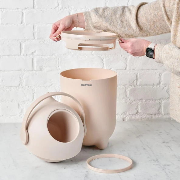 Nattou Dropy Bebek Bezi Çöp Kovası - Bej Bej - 5