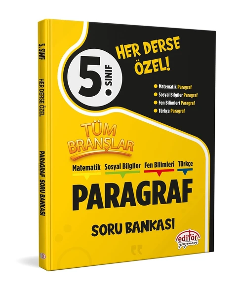 5. Sınıf Tüm Branşlar Paragraf Soru Bankası Editör Yayınları ürün görseli