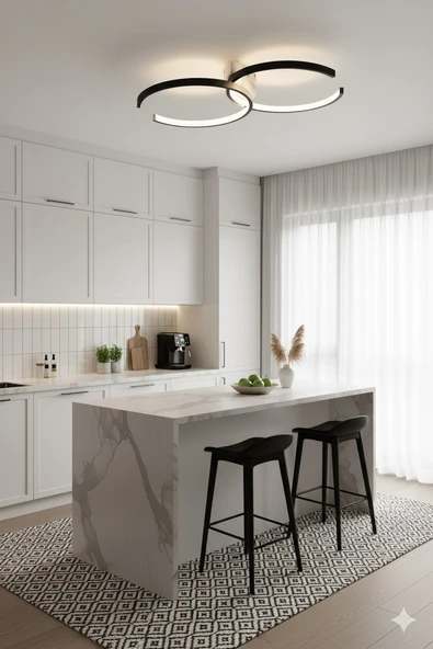Hol,Antre,Yatak odası,Çocuk Odası İçin C Modern Ledli Avize - 3