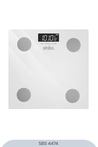 Sinbo SBS-4474 26x26 CM Bluetooth Dijital Yağ Su Kas Vücut Kitle Endeksi Kilo Ölçer Tartı Baskül - 5