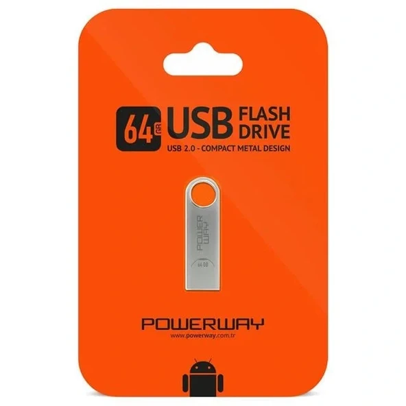 Powerway 64 Gb Metal Usb 2.0 Flash Bellek