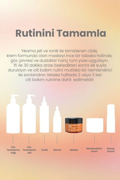 Cosmogenesis Labs %10 Niacinamide Krem Maske 50ml – Durulanan Yüz Maskesi Gözenek Sıkılaştırıcı Karşıtı Vegan - Resim 6