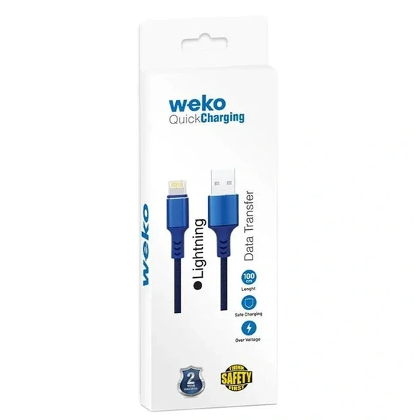 Weko Wk-22025 Usb To Lightning Örgülü Siyah Telefon Şarj Kablosu - Resim 3