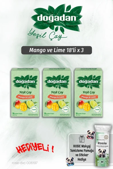 Doğadan Mango ve Lime 18'li x 3 ve Rosie Pamuk Hediyeli ürün görseli