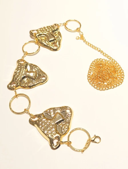 Monalisa Home Sarı Renk Altın Görünümlü Figürlü Bel Zinciri