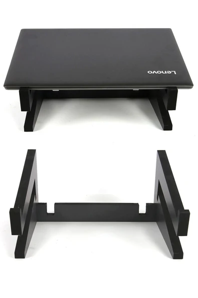 Ayarlanabilir Kademeli Ahşap Laptop Standı Notebook Yükseltici Macbook Tutucu 13" 14" 15" 16" 17" - 3