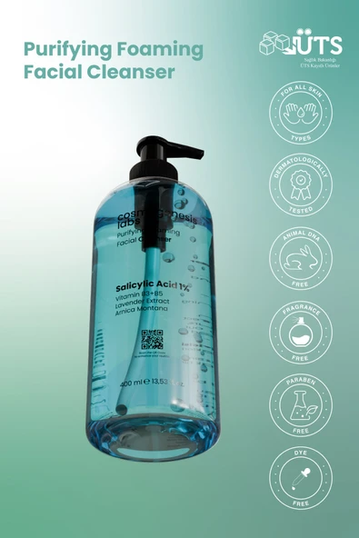 Cosmogenesis Labs Karma ve Yağlı Ciltlere Yüz Temizleme Jeli 400ml - Arındırıcı Sebum Karşıtı Dengeleme Vegan - Resim 5