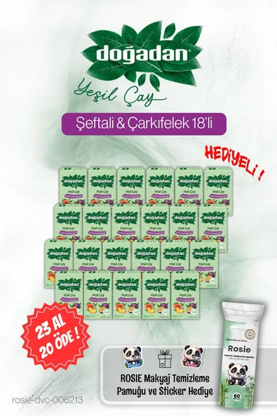 Doğadan 23 AL 20 ÖDE 18'li Yeşil Çay Şeftali ve Çarkıfelek ve Rosie ürün görseli