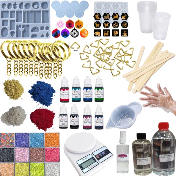 Epoksi Anahtarlık ve Takı Yapım Seti 341 Parça Profesyonel Epoksi Başlangıç Kiti ürün görseli