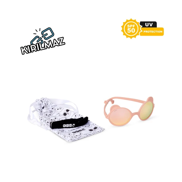 Kietla Ourson Güneş Gözlüğü 2-4 Yaş Peach  Toz Pembe 2-4 Yaş - Resim 3