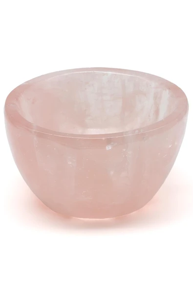 Pembe Kuvars Doğal Taş Kase