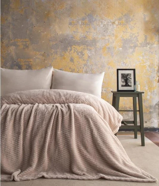 AP Jakarlı Tek Kişilik Ekru Trusty Battaniye 160*220 ürün görseli