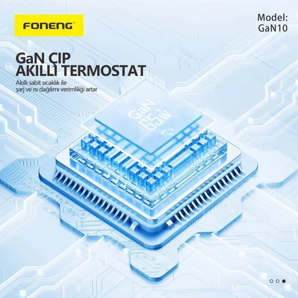Foneng GaN10 65W 2xType-C 1x USB 3 Girişli Type-C to Type-C Kablo Set - 4