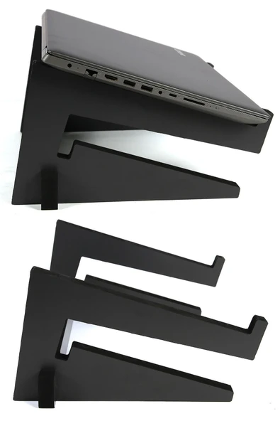 Ayarlanabilir Kademeli Ahşap Laptop Standı Notebook Yükseltici Macbook Tutucu 13" 14" 15" 16" 17" - 5