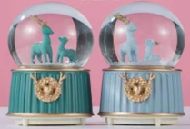 Mavi-Yeşil Geyik Kar Küresi Küçük Boy ürün görseli