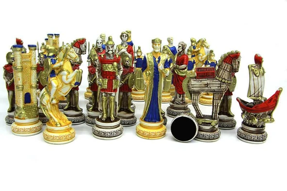 Satranç Taşı Polyester Büyükboy Truva Dekoratif Hediyelik - 3