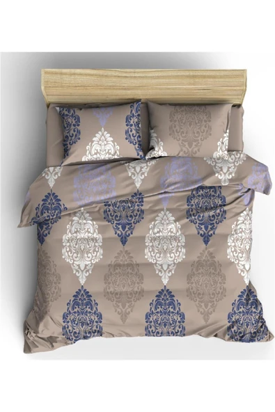 Çift Kişilik Çarşafı Lastikli Pamuklu Nevresim Takımı ürün görseli