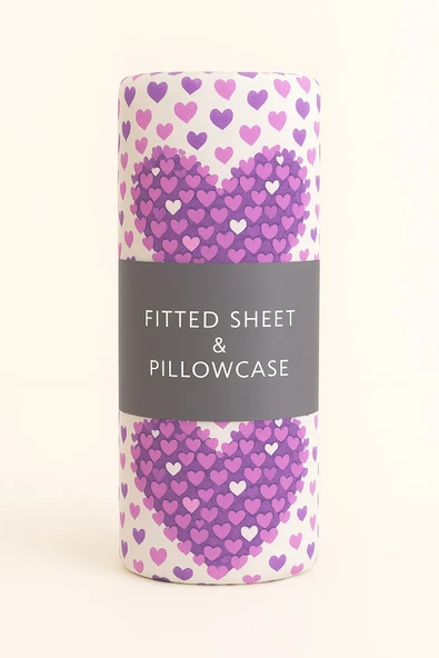 Desenli Kalpli Çift Kişilik Lastikli Battal 180 X 200 Çarşaf ve 2 Adet Yastık Kılıfı - 2