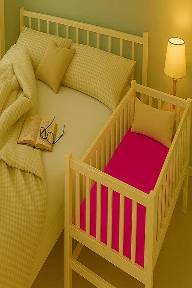 2 Adet Pamuklu ve Lastikli 60 x 120 x 15 cm Penye Bebek Çarşaf - Resim 3