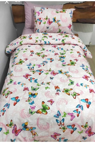 Tek Kişilik Nevresim Takımı Lastikli Çarşaf 2 Yastık 4 Parça