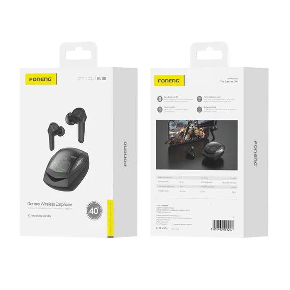 Foneng BL118 MVP Gaming TWS Kablosuz Bluetooth Oyuncu Kulaklığı - 7
