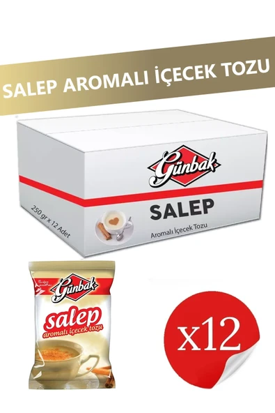 Günbak Salep Aromalı İçecek Tozu 250 gr x 12 Adet ürün görseli