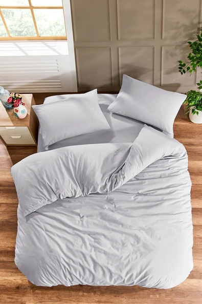 Çarşafı Lastikli 120lik Yataklar İçin Düz Renk Nevresim Takımı ürün görseli