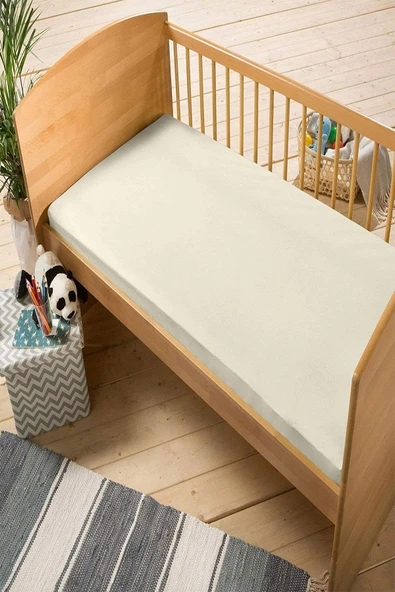 2 Adet Pamuklu Ve Lastikli 60 X 120 X 15 Cm Penye Bebek Çarşaf - Resim 3