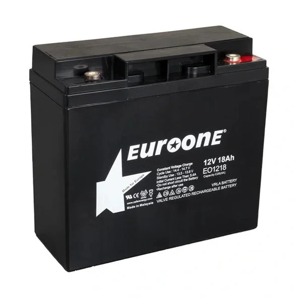 Euroone Eo1218 12 Volt 18 Amper Bakımsız Kuru Agm Akü