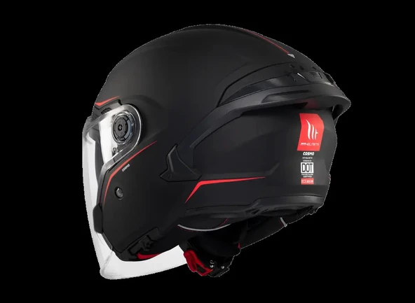 KASK MT COSMO SV ÇENESİZ GÖZLÜKLÜ MAT SİYAH - Resim 7