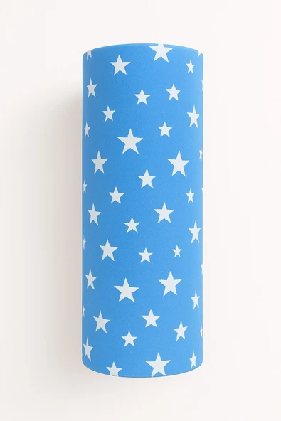 Desenli 180 x 200 cm Battal Boy Mavi Yıldız Lastikli Çarşaf ve 2 Adet Yastık Kılıfı - Resim 3