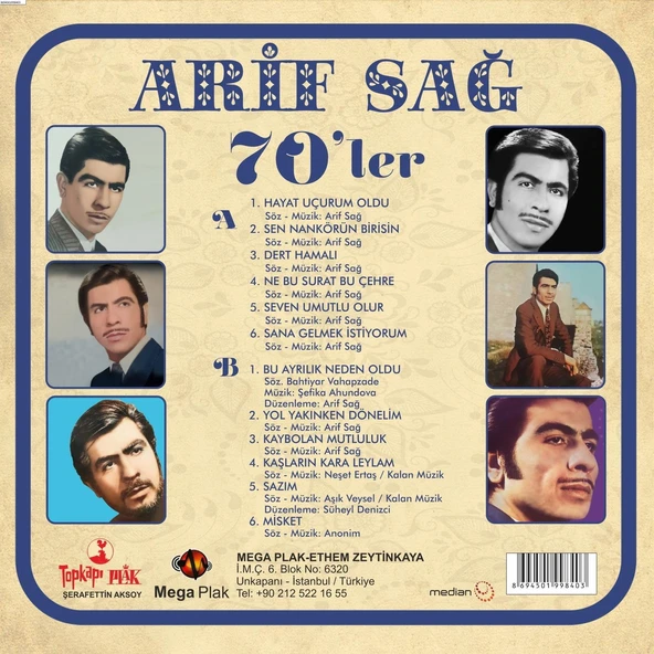 Arif Sağ 1970'ler Yeni Basım 33'lük Plaklar - 2