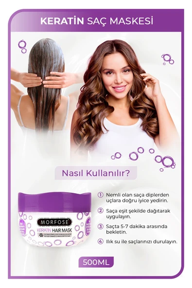 Keratin İçerikli Saç Maskesi 500 ml - Resim 3
