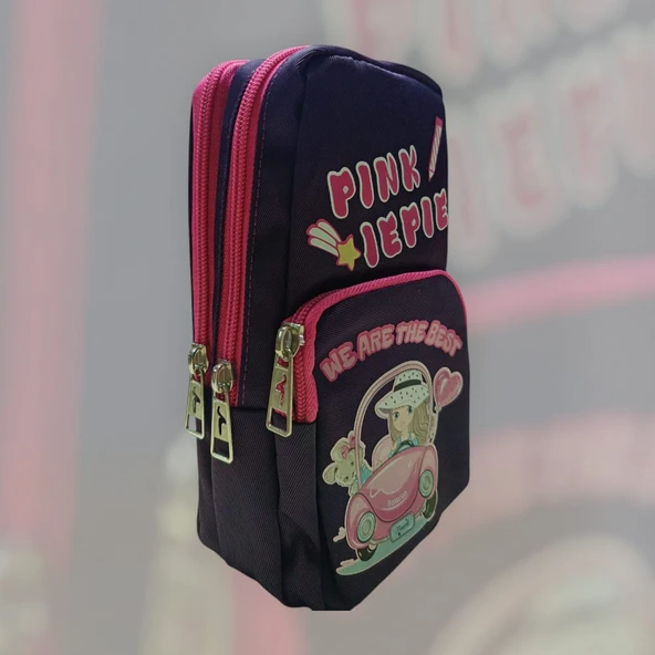 Relaxion Üç Gözlü Greyhound Pink Pembe Kalem Çantası/Kalemlik (160) - Resim 2