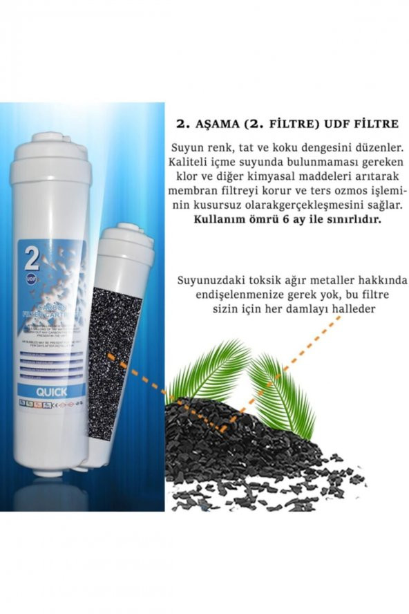 Kapalı Kasa 12 Inç Su Arıtma Cihazı Filtresi Inline 6 Aylık Yeni Sistem Filtre Seti - 3