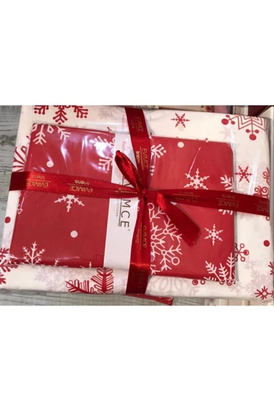 -yılbaşı Konsepti Kırmızı Çift Kişilik Nevresim Takımı - 2